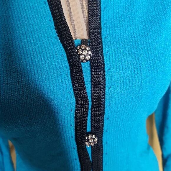 Cinderella's closet turquiose and black 2 piece skirt set women's size 6 - Picture 2 of 5